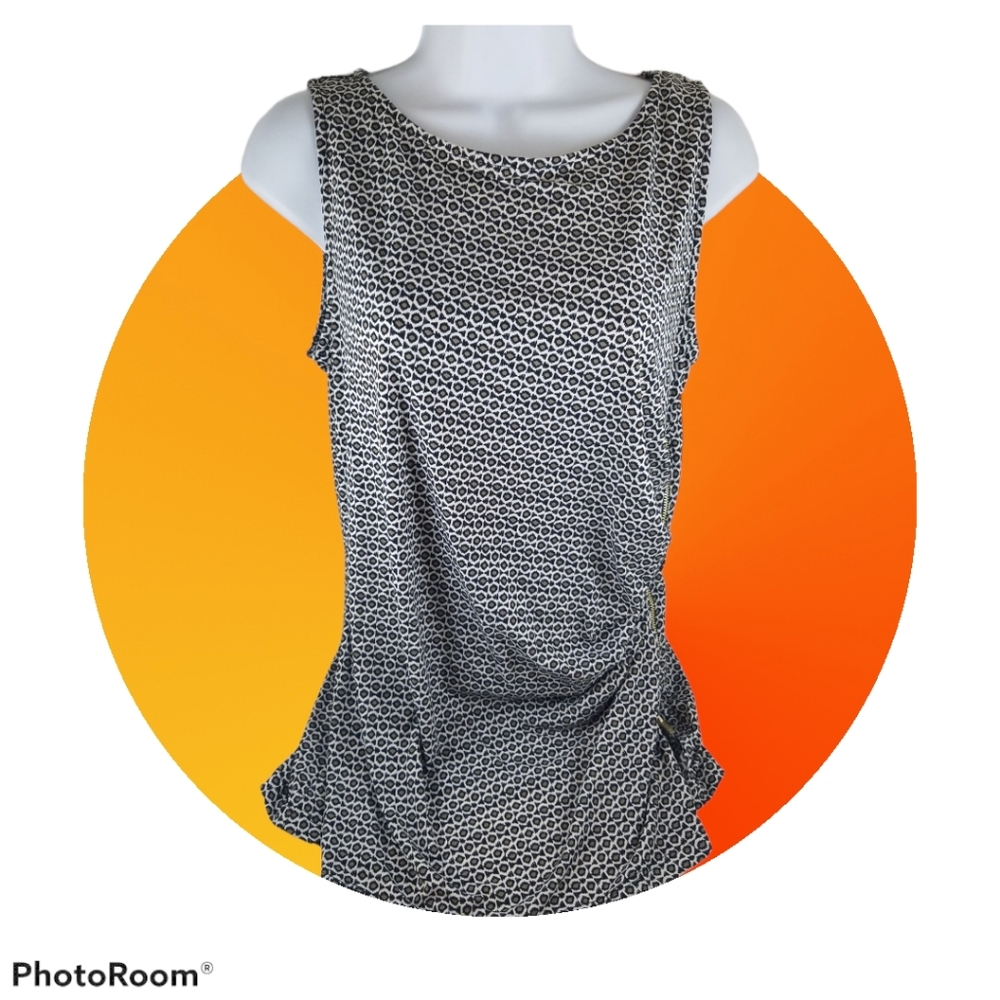 Womens Tank Top Jones New York Ikat Stone Zipper L